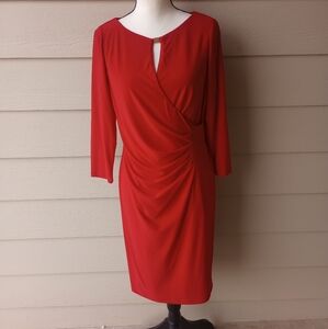 Anne Klein Classic Red Wrapped Valentine's Day Dress
